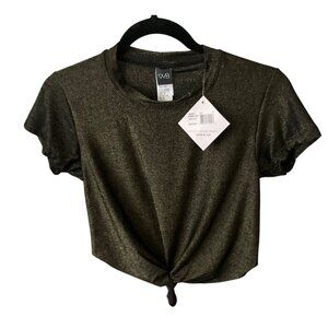 NWT Viscous Young Babies Metallic Black and Gold  Crop Top Medium